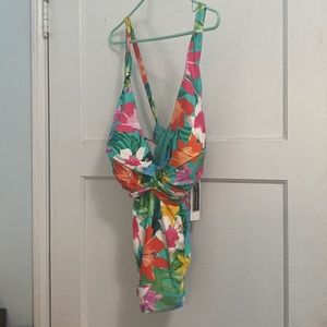 La Blanca Tropea Breeze Twist Front Floral Tankini Top